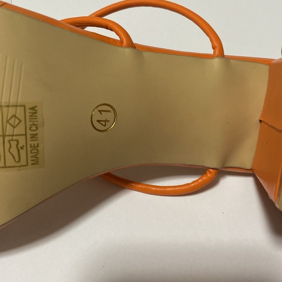 SHEIN Orange Block Heeled Strappy Sandal Size: 41 - Picture 6 of 6